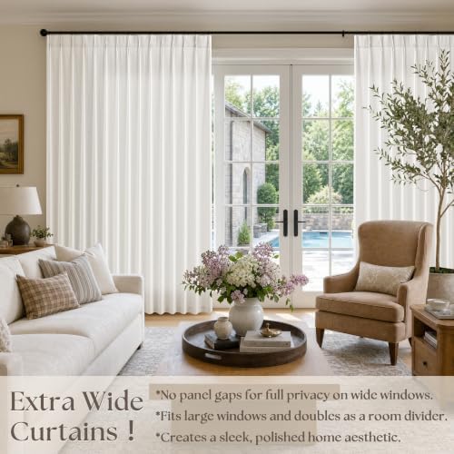 72 inch width drapes extra wide pinch pleated, side view