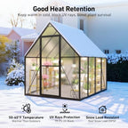 6x8 ft greenhouse with hygrometer, windproof warm plant, package contents