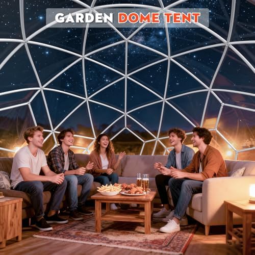 garden dome bubble tent house outdoor, upgraded geodesic showing dimensions
