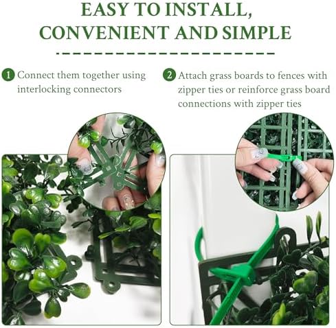 artificial ivy privacy fence screen, 40"x140" (39 sqft), close-up detail