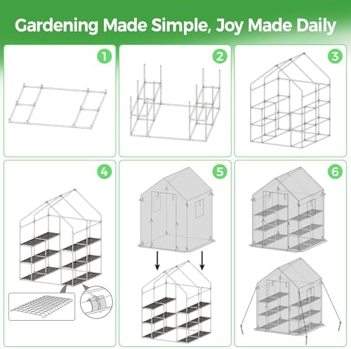 ohuhu greenhouse for outdoors with screen windows, 57, front angle view