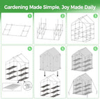 ohuhu plastic greenhouse for outdoors: portable walk in, front angle view