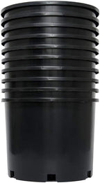 Pro Cal HGPK5PHD Round Circle 5 Gallon Wide Rim Durable Injection Molded Plastic Garden Plant Nursery Pot for Indoor or Outdoor (Set of 5)