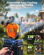 40000mah misting fans for outside, 15l large tank showing dimensions