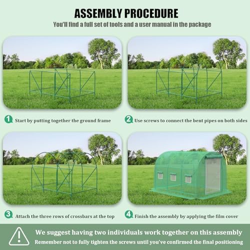 10x7x7 ft greenhouse, outdoor walk-in greenhouses with screen, side view