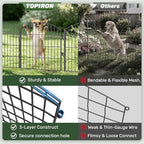 3-layer garden fence with gate 10 panel 24in, close-up detail