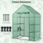 giantex walk-in greenhouse, 4 tier 8 shelves, portable, front angle view