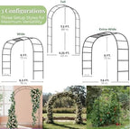 thickened tube garden arch,7.3ft heavy-duty metal with 16mm shown in use