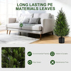 vivatrees 3ft artificial topiary cedar trees, uv-resistant faux shown in use