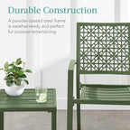 best choice products 3-piece outdoor bistro set, stackable, close-up detail