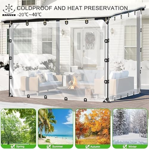 clear tarps heavy duty waterproof - 8x10ft clear shown in use