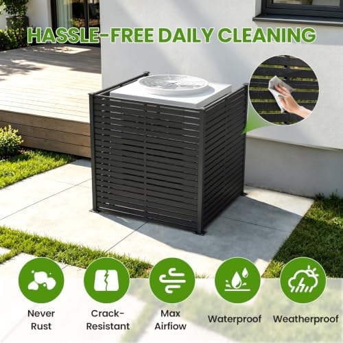 47" w x 48" h air conditioner fence, front angle view