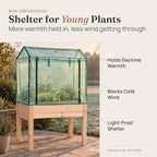 backyard expressions elevated raised garden bed with greenhouse showing dimensions
