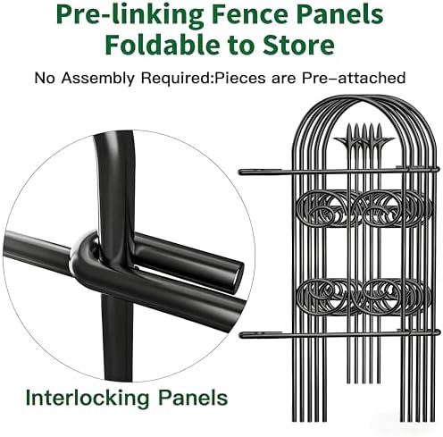 amagabeli 8 panels 24in(h)×10ft(l) decorative garden fence no shown in use