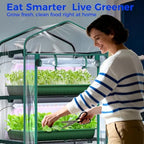 indoor greenhouse with grow light, ohuhu 4-tier mini, front angle view