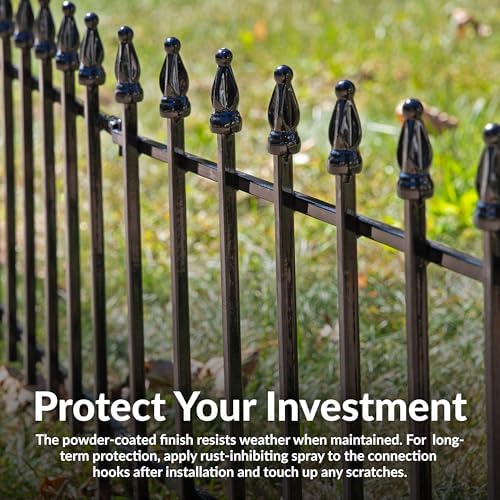 sunnydaze decorative garden fence border, 22" w x, side view