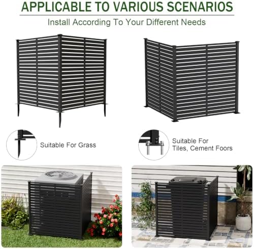 47" w x 48" h air conditioner fence, front angle view