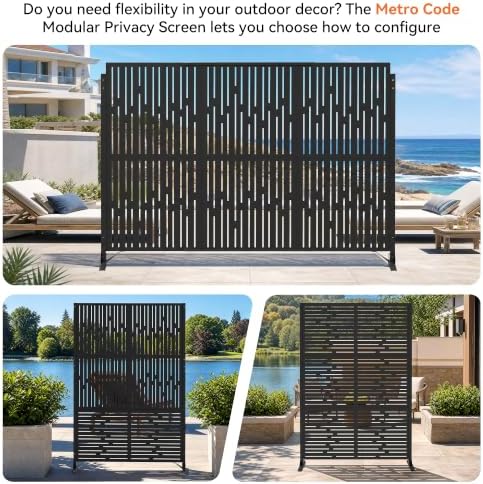 modern shade 4x6 ft metal privacy screen with, package contents