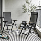 folding patio chairs set of 2, aluminum high shown in use
