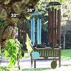 vanquer wind chimes for outside deep tone showing dimensions