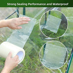 ohuhu greenhouse for outdoors with screen windows+greenhouse repair, front angle view