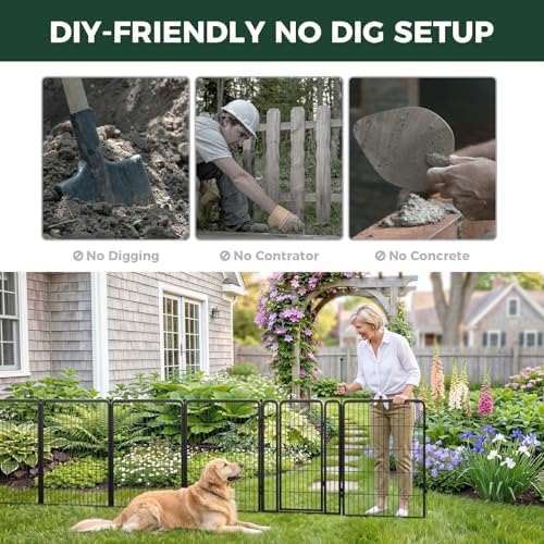 fxw no dig garden fence, outdoor for yard, close-up detail