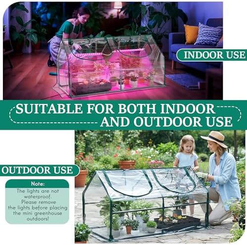 indoor greenhouse with grow light, 47.2" l x, side view
