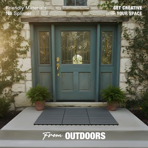 acacia interlocking deck tiles, 12in, 9pcs outdoor flooring, close-up detail