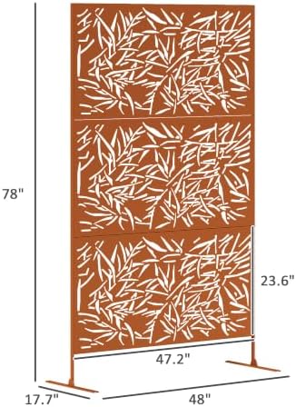 outsunny metal outdoor privacy screen stand 78" h on a desk or shelf