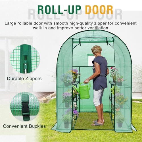 eagle peak 3-tier walk in portable greenhouse with shown in use