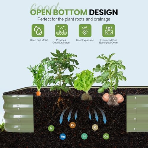 g good gain raised garden bed outdoor, 4-in-1 showing dimensions
