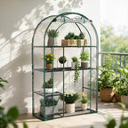 4-tier mini greenhouse for outdoors, 40" x 18", front angle view