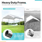 advance outdoor adjustable 10x15 ft heavy duty carport, close-up detail