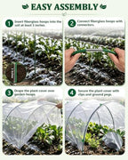winter plant covers freeze protection kit, 10x33ft frost, package contents