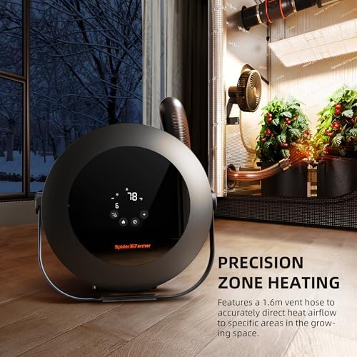 spider farmer heater,530w 10-level ptc heating for grow, side view