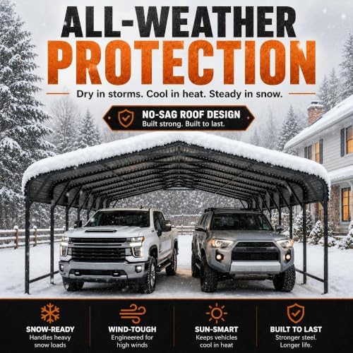 20x40 ft heavy duty metal carport with reinforced on a desk or shelf