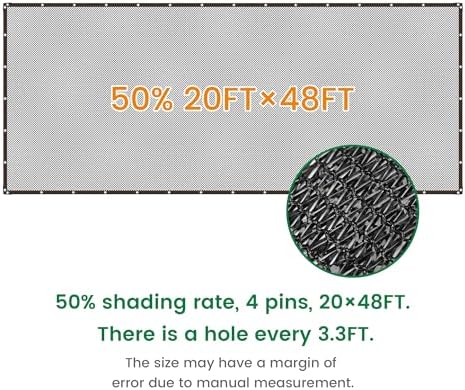 shade cloth, 20ft x 48ft 50% black outdoor shown in use