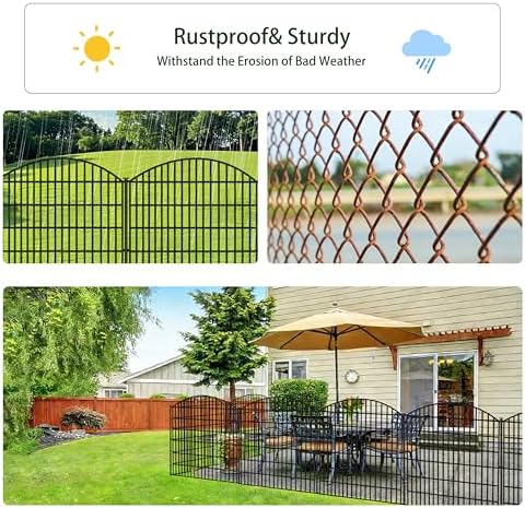 uliok 15 panels decorative garden fence, 32 in(h), side view