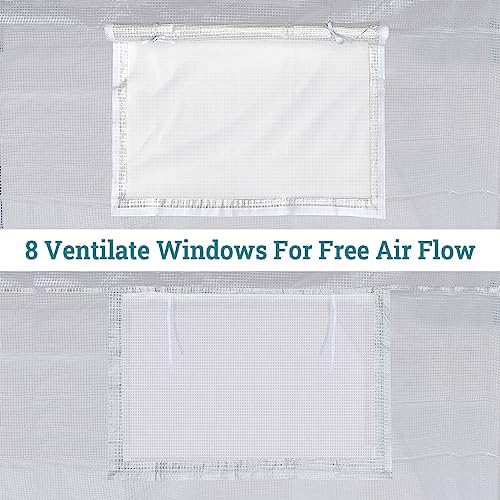 yardgrow 2-doors replacement greenhouse cover for larger walk, view 9