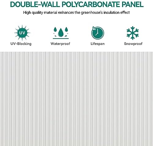yitahome 6x6ft polycarbonate greenhouse heavy duty green houses, package contents