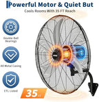 garvee 24 inch wall-mount misting fan, 3-speed ip44 showing dimensions