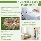 clear tarp with grommets 8x12 ft,10 mil waterproof, package contents