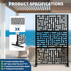 garvee metal privacy screen outdoor, 72"h×47"w balcony patio shown in use