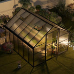 10x12 ft greenhouse for outdoors, polycarbonate greenhouse with, close-up detail