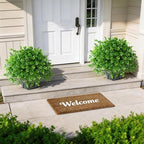 florisso fake plants artificial boxwood topiary, 2 pack on a desk or shelf