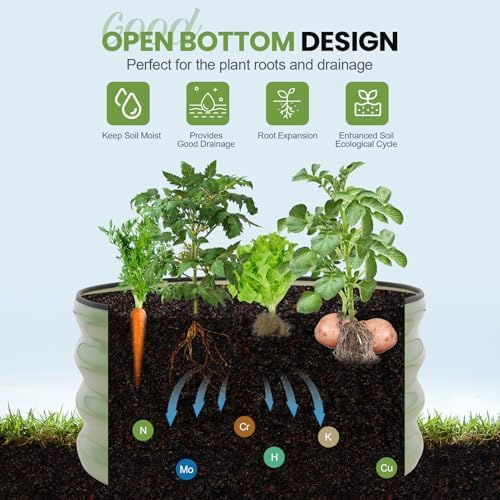 g good gain round raised garden bed outdoor showing dimensions