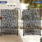 fency 6ft outdoor metal privacy screen, black street, package contents