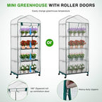 yesker mini greenhouse 27"x20"x63" portable indoor / outdoor, close-up detail
