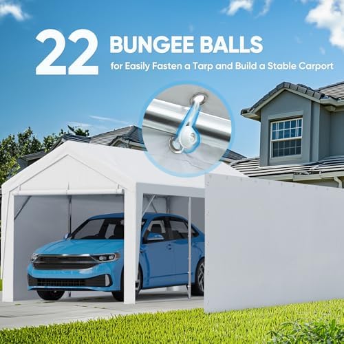 quictent 20 ft long carport replacement sidewall with showing dimensions