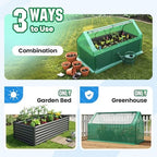 quictent raised garden bed with cover galvanized planter, close-up detail